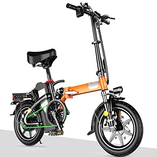 Vélos électriques : 0℃ Outdoor Vélo Électrique Pliant, 14 Pouces Smart Urban E-Bike avec 3 Modes de Conduite, Vélo Électrique Con Pédalage Assisté, Batterie Amovible, Portable Compact, Deluxe Edition, 48v 30a