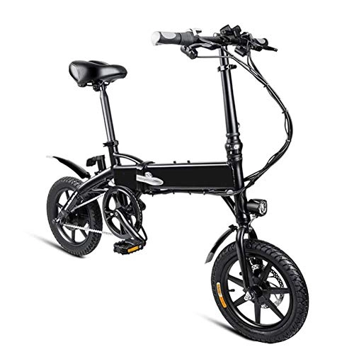 Vélos électriques : 14 Pouces en Alliage D'aluminium Pliant Vélo Électrique, Mini Taille Absorption Double Choc Commute Ebike Vélos Électriques