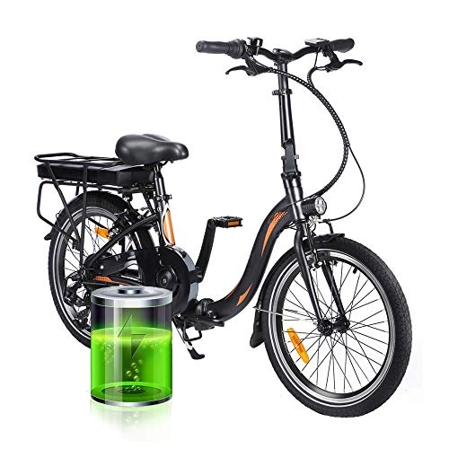 Vélos électriques : 20 Vitesse Vélo électrique Pliant, 250W 36V10A Batterie Vélos électriques pour Femmes, Shimano Dérailleurs à 7 Vitesses, Plage de Hauteur: 160-180cm, EU Warehouse