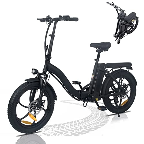 Vélos électriques : 20'' Vélo électrique pliant, VTT avec Fat Tire, Batterie amovible de 36 V 11, 2 Ah, Welocité maximale 25 km / h Vélo électrique, Portée jusqu'à 35 à 90 km, Ebike Hommes Femmes