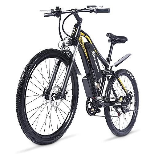 Vélos électriques : 27.5" Vélo de Montagne, VTT Électrique, Batterie Lithium 720Wh (48V 15 Ah) avec Lumières LED et Haut-parleurs et Sièges réglables