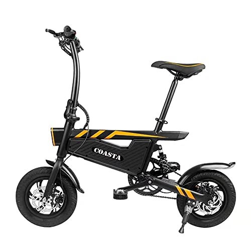 Vélos électriques : 36 / 7, 8 Ah - Vélo électrique de 12 pouces - Pneus solides - Cadre pliable - Moteur puissant de 30 km - Puissance maximale de course pour adultes et femmes - Vélo électrique