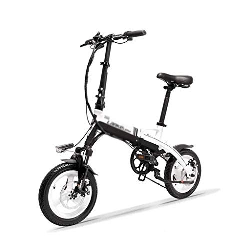 Vélos électriques : A6 Mini Portable Pliant e vélo, vélo électrique de 14 Pouces, Moteur de 36V 350W, Jante en Alliage de magnésium, Fourche à Suspension
