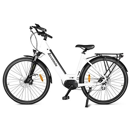 Vélos électriques : Accolmile Vélo électrique Assistance 28" 250W M200 Moteur Central Vélo Electrique Adulte 700C Vélo de Ville Femme Electrique avec Batterie Lithium-ION Amovible 15Ah, Shimano 8 Vitesses