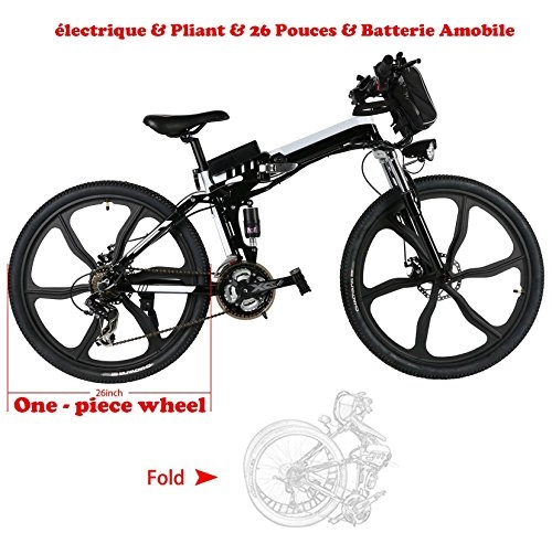 Vélos électriques : aceshin Vlo Homme lectrique pliable 26 Vlo 500W 36V Vitesse Charge Rapide VTT Velo Montagne Course Cycliste