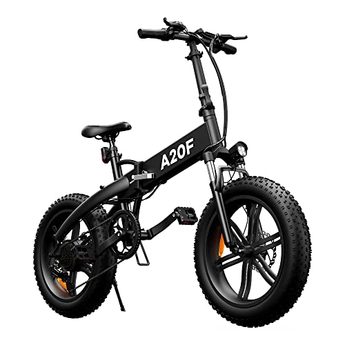 Vélos électriques : ADO A20F Vélo électrique pliable pour homme et femme, 20 x 4, 0 pouces, vélo électrique de ville avec moteur 500 W / batterie amovible 36 V 10, 4 Ah, 25-40 km / h