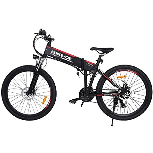 Vélos électriques : ADOLENB- 26 Pouces Vélo Electrique, E-Bike Vélo de Montagne Unisexe extérieur Amortissement Haute Vitesse vélo de Montagne électrique E Bike (Noir Blanc)