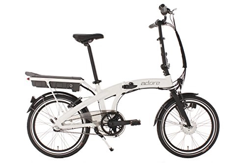 Vélos électriques : Adore Vlo pliant Pdelec Alu City E-Bike Holiday, Mixte, Fahrrad Pedelec E-Bike Faltrad 20 Zoll Zero, Wei