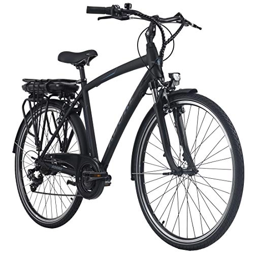 Vélos électriques : Adore Vélo électrique Pedelec Versailles en Aluminium pour homme-28-Noir-250 W-Li-Ion-36 V / 10, 4 Ah-7 Vitesses Homme, Noir, 28 Zoll, 54 cm