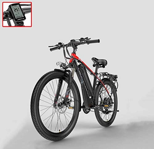 Vélos électriques : Adulte 26 Pouces électrique de Montagne Vélos, 48V Batterie au Lithium vélo électrique, avec Alarme / Vitesse Fixe Croisière / 5 Vitesses Anti-vol Assist, B, 10.4AH
