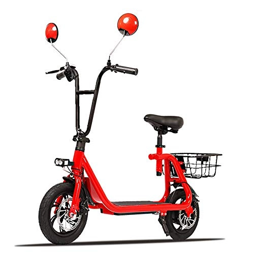 Vélos électriques : AI CHEN Voiture lectrique Adulte Pliant Femme Parent-Enfant Petite Marche Bicyclette Mini Batterie au Lithium Scooter Bouteille 10.4A Vie de la Batterie 55 km