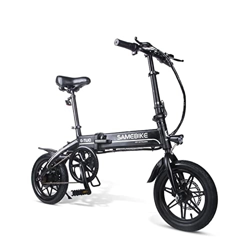 Vélos électriques : AJLDN Vélo Électrique, 14 Pouces Vélo Électrique en Montagne Frien à Double Disque E-Bike Batterie Amovible 36V Vélo à Assistance Electrique (Color : Black)