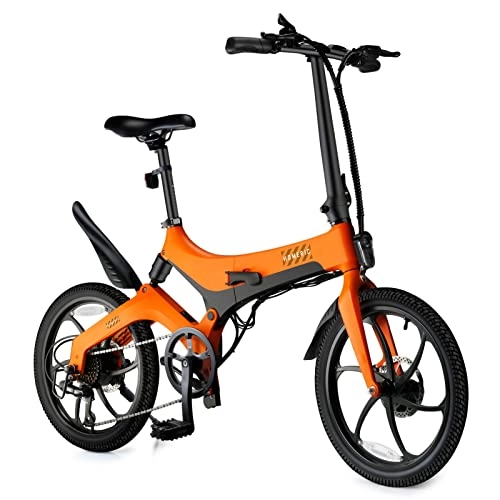 Vélos électriques : AJLDN Vélo Électrique, 20 Pouces Vélo Électrique en Montagne Frien à Double Disque E-Bike Batterie Amovible 36V / 6.4Ah Vélo à Assistance Electrique (Color : Orange)