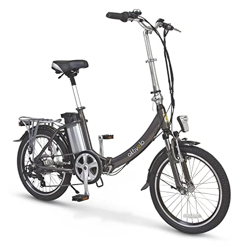 Vélos électriques : aktivelo Vélo électrique 20" City Vélo électrique Pliant jusqu'à 65 km de portée avec dérailleur Shimano à 6 Vitesses