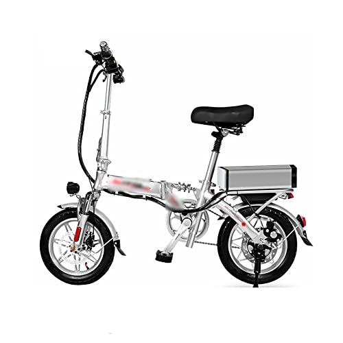 Vélos électriques : ALFUSA Voiture Pliante électrique, Petite Voiture électrique, Vélo électrique Pliant, Voiture électrique pour Les trajets Domicile-Travail (Silver 30A)