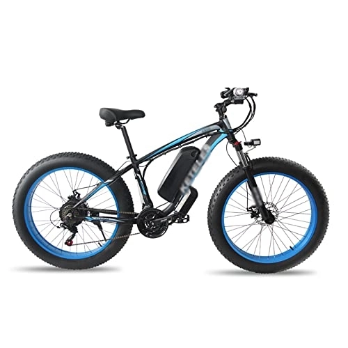 Vélos électriques : ALFUSA Vélos électriques, motoneiges de Plage de Piscine en Alliage d'aluminium, cyclomoteurs à Gros pneus, véhicules électriques à Scooter (Blue 26x18.5in)