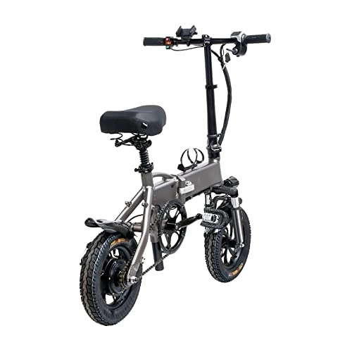 Vélos électriques : ALFUSA Vélos électriques pliants, Mini-vélos Ultra-légers pour Hommes et Femmes, véhicules électriques pour Adultes, pour trajets Domicile-Travail (Gray 130X105X51CM)