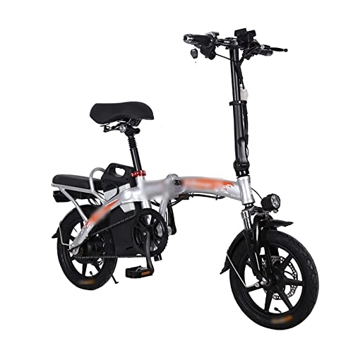 Vélos électriques : ALFUSA Vélos électriques pliants, Mini vélos électriques, Conduite assistée pour Adultes, véhicules électriques, Vélos électriques de Banlieue (Silver 15A)