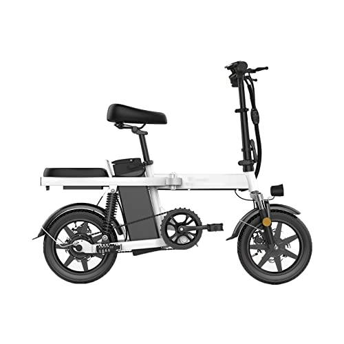 Vélos électriques : ALFUSA Vélos électriques pliants, Vélos électriques pour Hommes et Femmes, Cyclomoteurs Adultes, Petites Voitures à Batterie, électriques Banlieue (White 25A)