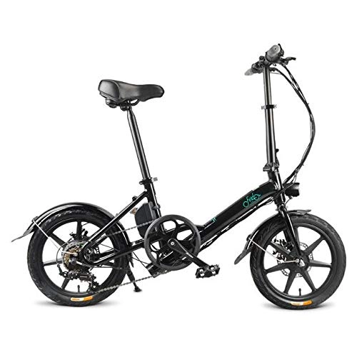 Vélos électriques : Alician FIIDO D3S Vélo Électrique Vélo Pliable 300W Moteur 7.8Ah Batterie 16 Pouces Roue À Vitesse Variable Ville E-vélo Max 120kg Charge Noir