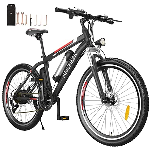 Vélos électriques : ANCHEER 26" Vélo électrique pour Adultes, Moteur 250W Batterie Lithium-ION Amovible 36V 8Ah, 21 Vitesses