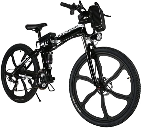 Vélos électriques : ANCHEER 4142b Vélo électrique Mixte Adulte, Noir, 26in