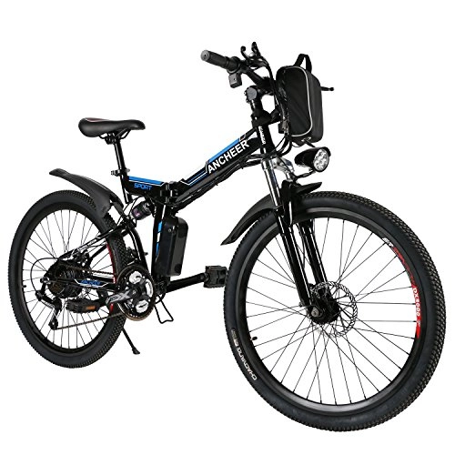 Vélos électriques : ANCHEER e-Bike vélos électriques Pliant ebike, Batterie 36V, 26 '' vélo électrique Pliable avec Moteur 250W et 21 Changement de Vitesse, pedelec pour Les Hommes et Les Femmes