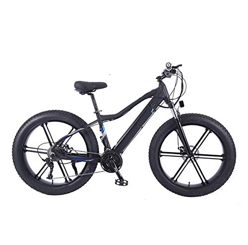 Vélos électriques : AORISSE Vélos Électriques, Alliage D'aluminium Montagne Or Vélo Roue Épaisse Neige Vélo 27 Vitesses, 26"36 V 10AH 350 W Caché Amovible Batterie Au Lithium Vélo, Noir