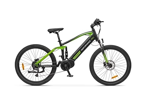 Vélos électriques : Argento, Performance Pro, Vélo de Montagne électrique, Moteur 250W, Batterie 468WH, 27.5 Pouces, Noir et Vert