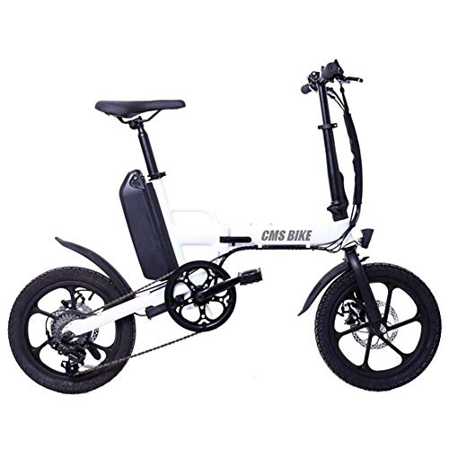 Vélos électriques : Art Jian 16 Pouces en Alliage d'aluminium à Vitesse Variable Pliant vélo électrique, Double Disque LED Frein Highlight lumière Lithium Vélos électriques