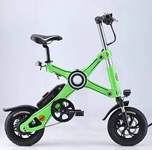 Vélos électriques : ASKMY 12 Pouces 250W vlo Pliant Batterie au Lithium vlo lectrique Mini vlo Pliable e-Bike Pliage Rapide en Un clic-Vert_10, 4 Un