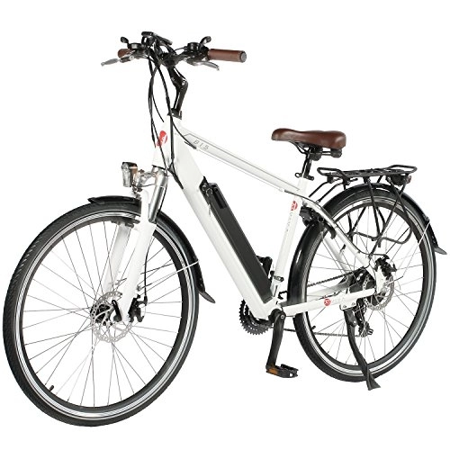 Vélos électriques : AsVIVA E-Bike CityBike 28" B15-H 36V Trekkingrad Elektrofahrrad Pedelec weiß Vélo électrique. Adulte-Mixte, Blanc, Taille Unique