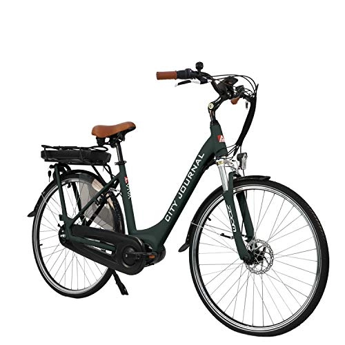Vélos électriques : AsVIVA Vélo hollandais électrique pour femme - 28" - Introduction profonde (batterie 13 Ah) - Dérailleur Shimano à 7 vitesses - Moteur central - Freins à disque - Gris