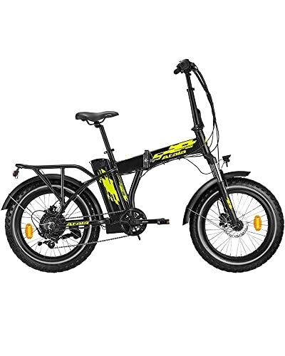 Vélos électriques : ATALA Vélo électrique E-Bike Extrafolding Fat Bike 20 Gamma 2020, Black Neon Yellow Matt, 43 CM