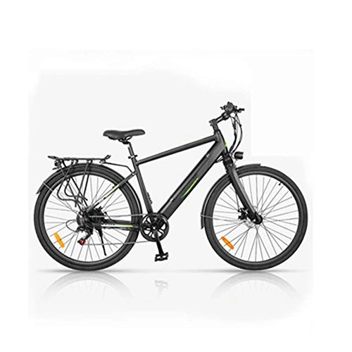Vélos électriques : AYHa Vélo électrique de ville pour adultes, moteur puissant de 350 W 27 'Mountain Commuter E-Bike Cadre en alliage d'aluminium 6 vitesses Freins à disque double Batterie amovible Trois options, Noir, C