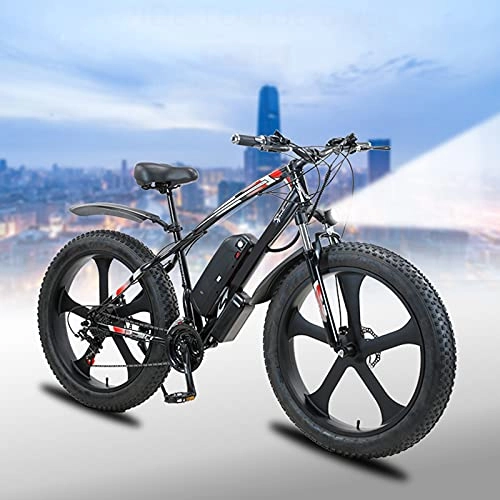 Vélos électriques : Bewinch Vélo De Montagne Électrique 26"E-MTB 1000W avec Batterie Lithium-ION Amovible 48V 13A pour Adulte, Vitesses 21 Vitesses, Freins À Double Disque, Noir