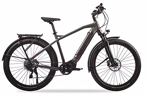 Vélos électriques : Brinke Overland XT Sport Vélo électrique E-Bike Moteur Shimano E7000 Batterie 500 Wh – Taille 46 S – Gris