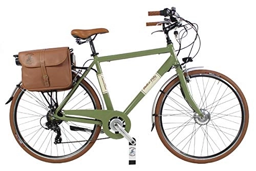 Vélos électriques : Canellini E-Bike Dolce Vita by Vélo de Ville Retro Vintage Homme Vert Olive 50