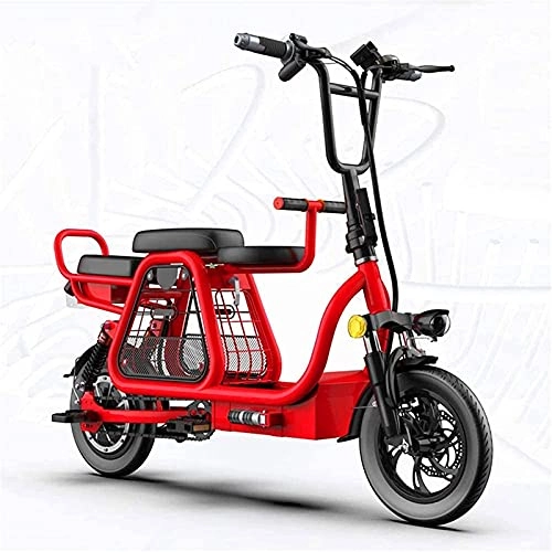 Vélos électriques : CASTOR Vélo électrique pliable pour adulte Trottinette électrique 30, 5 cm 48 V 350 W 20 Ah Vitesse maximale 24 km / h Chargement batterie lithium amovible Convient pour homme et femme, Rouge