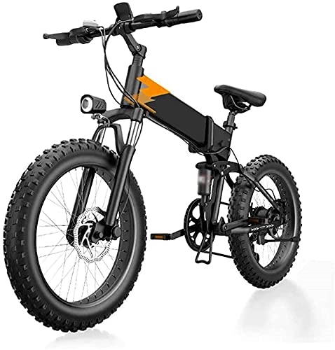 Vélos électriques : CASTOR Vélo électrique Vélo électrique de 20 Pouces Montagne, Gros Pneu vélo 48V Batterie au Lithium 7 vélos Sports Sports en Plein air