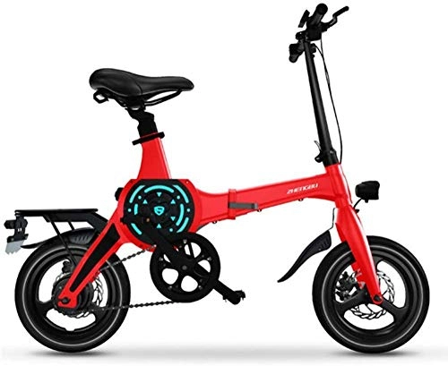 Vélos électriques : CHEER.COM Vélo électrique 14 Pouces Portable Pliant Vélo De Montagne électrique pour Adulte avec Batterie Au Lithium-ION 36V E-Bike 400W Moteur Puissant Adapté pour Adulte, Red-100to180KM