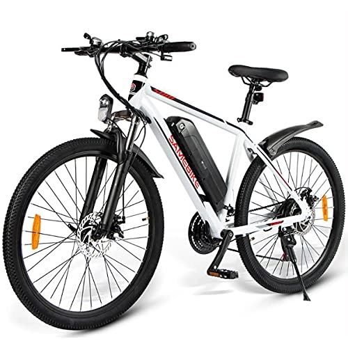 Vélos électriques : CHEIRS Vélo Mixte Adulte, 26" VTT électrique Vélo de Montagne, 350W, 10AH, 36V, avec Affichage des Instruments LCD, pour vélo en Plein air Voyage Work Out, White