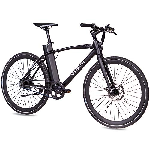 Vélos électriques : CHRISSON Vélo électrique 28 pouces eOCTANT noir mat - Vélo de ville électrique avec roue arrière Aikema - Moteur de moyeu 250 W, 36 V, 40 Nm - Vélo électrique pratique pour homme et femme