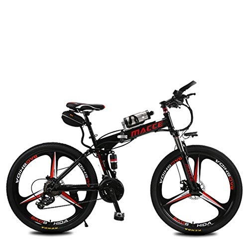 Vélos électriques : CJCJ-LOVE Vélos Électriques VTT Pliant, 26Inch 36V / 8Ah Adult E-Bike avec Amovible Au Lithium-ION, 3 Modes Randonnée À Vélo 2 Modes Batterie, Noir, Kettle Battery