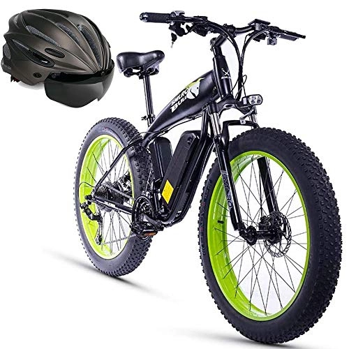 Vélos électriques : COKECO Vélo De Montagne Électrique E-Bike VTT Batterie Lithium-ION à Grande Capacité Vélo De Neige 26 Pouces 48V15AH Plage Vélo électrique 350W Moto 21 Vitesses Suspension Complète