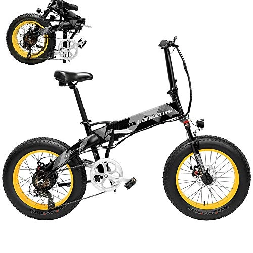 Vélos électriques : Coolautoparts Vélo Électrique Pliable 20 Pouces 1000W, Jusqu'à 35km / h Vélo de Montagne avec Batterie au Lithium 10, 4Ah 48V Shimano 7 Vitesses Autonomie 90km VTT Adulte Unisexe