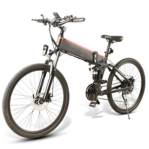 Vélos électriques : Crazyfly SAMEBIK Vélo Électrique Pliable 26 Pouces avec Écran LCD 500W 48V 10.4AH 30 KM / H Batterie Amovible Vélo de Montagne Électrique (Roue à Rayons)