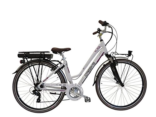 Vélos électriques : CRREK'S E-Bike E-York Lady Velo pour Femmes, Blanc, 44