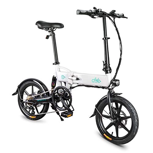 Vélos électriques : cuiyoush Vélo électrique Pliant pour Adultes, Stock prêt en Pologne, édition améliorée de la Navette Ebike avec Moteur 250W, Trois Modes de Travail Blanc
