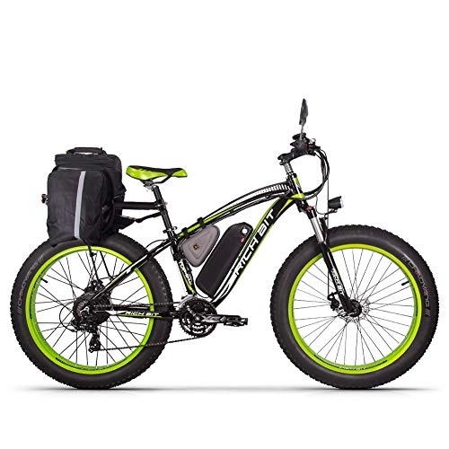 Vélos électriques : cysum TOP012 vélo électrique pour Adulte 26 ''Gros Pneu E-Bike VTT électrique 48v 17ah Batterie Frein à Disque (Vert Plus)